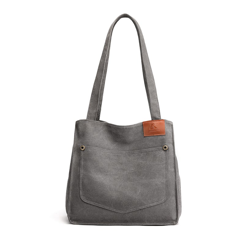 Women Casual Simple Canvas Shoulder Bag Dec 2021 New Arrival One Size Gray 
