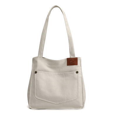 Women Casual Simple Canvas Shoulder Bag Dec 2021 New Arrival One Size White 