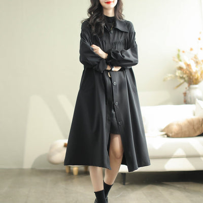 Women Casual Stylish cotton Solid Autumn Overcoat Oct 2023 New Arrival 