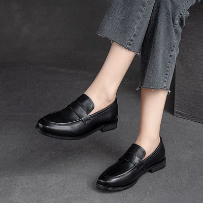 Women Classic Retro Leather Casual Loafers