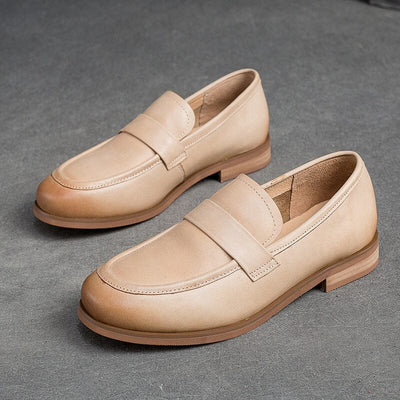 Women Classic Retro Leather Casual Loafers