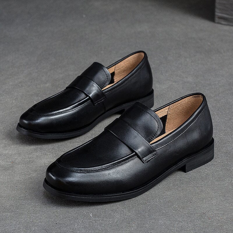 Women Classic Retro Leather Casual Loafers Aug 2023 New Arrival Black 35 