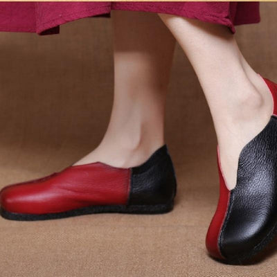 Women Color Block Sewing Closed Toe Flats Shoes 2019 Jun New 
