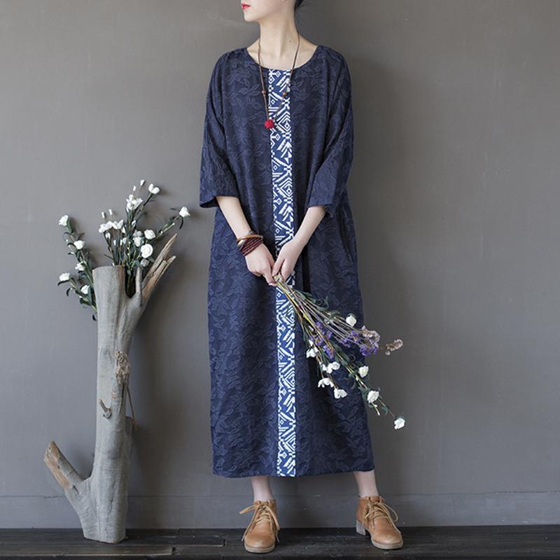 Women Cotton Floral Jacquard Embroidered Casual Summer Loose Dress 2019 May New 