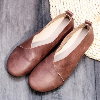 Women Daily Casual Slip On Round Toe Flats Shoes 35-43 2019 May New 35 Coffee 