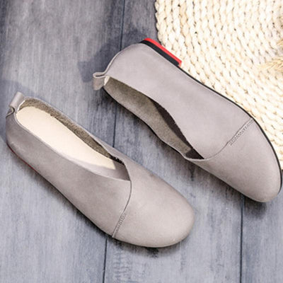 Women Daily Casual Slip On Round Toe Flats Shoes 35-43 2019 May New 35 Gray 