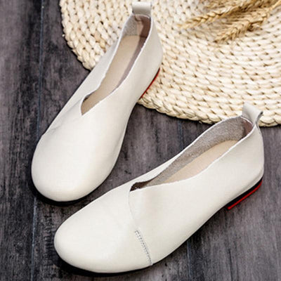 Women Daily Casual Slip On Round Toe Flats Shoes 35-43 2019 May New 35 White 