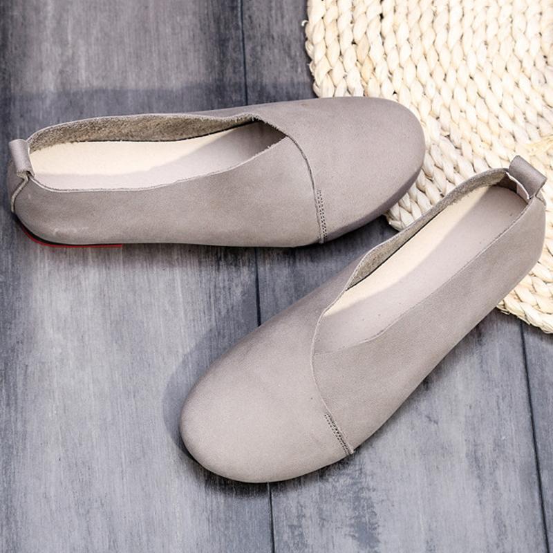 Women Daily Casual Slip On Round Toe Flats Shoes Plus Size