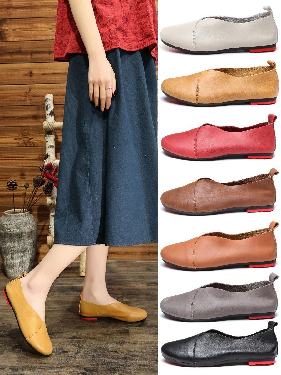 Women Daily Casual Slip On Round Toe Flats Shoes 35-43 2019 May New 