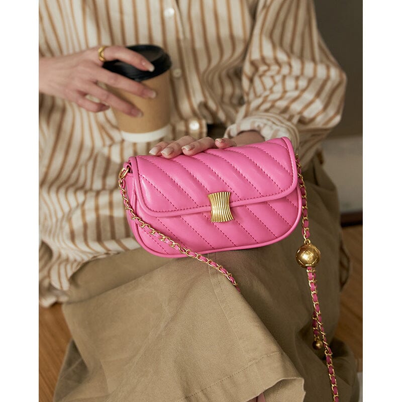 Women Fashion Casual Leather Cross Body Bag Jul 2023 New Arrival Pink One Size 