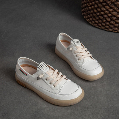 Women Fashion Color Matching Leather Casual Shoes Oct 2022 New Arrival Beige 35 