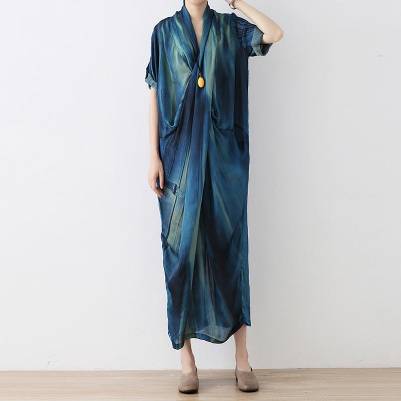 Women Fashion Cross-neck Elegant Silk Two Piece Dress Maxi Dresses Cll 