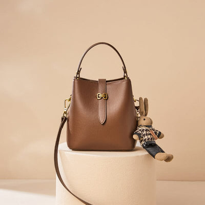 Women Fashion Leather Crossbody Bag Jun 2023 New Arrival Brown One Size 