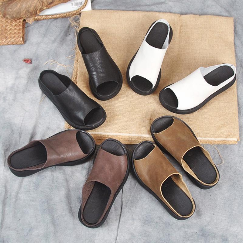Women Fashion Platform Middle Heel Casual Slippers