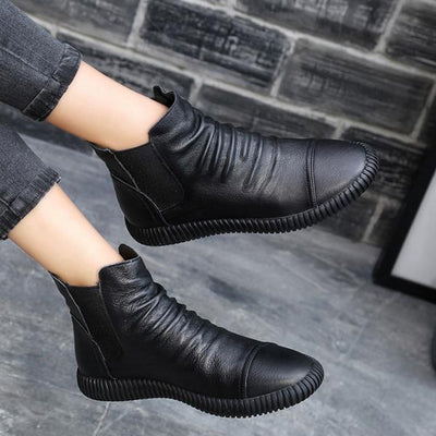 Women Leather Casual Chelsea Boots