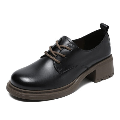 Women Leather Classic Lug Sole Casual Shoes