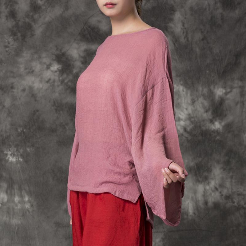 Women Loose Casual Solid Cotton Linen Blouse 2019 May New 