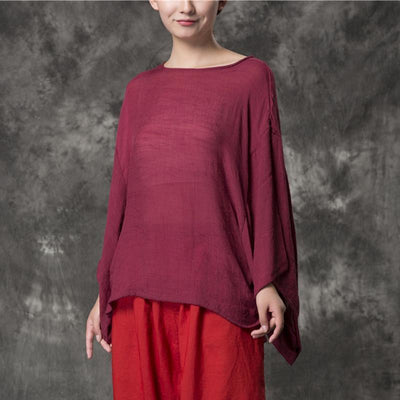 Women Loose Casual Solid Cotton Linen Blouse 2019 May New 