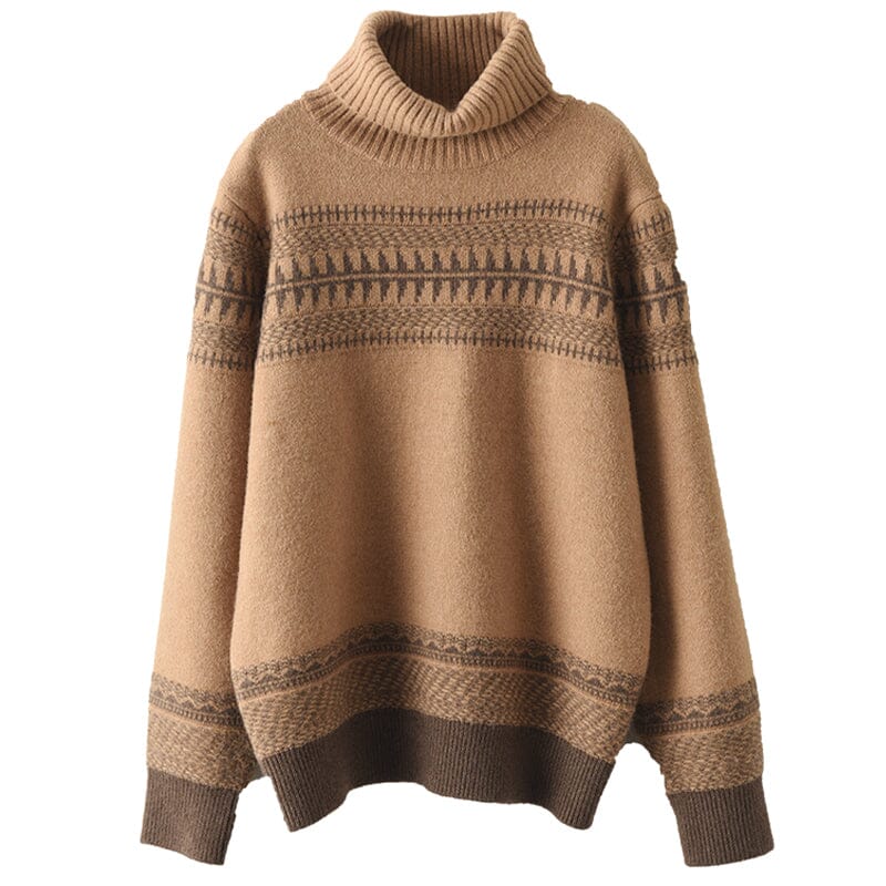 Women Loose Retro Winter Fleece Sweater
