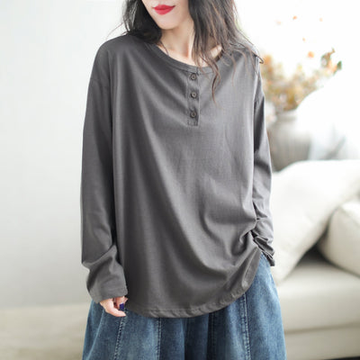Women Loose Solid Fashion Casual T-Shirt Aug 2023 New Arrival 