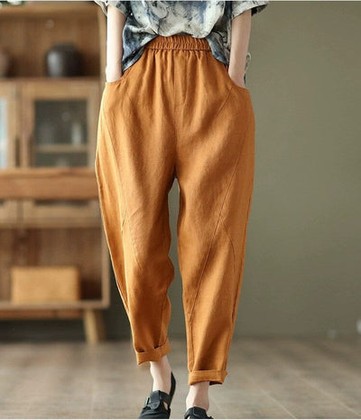 Women Minimalist Casual Loose Linen Pants