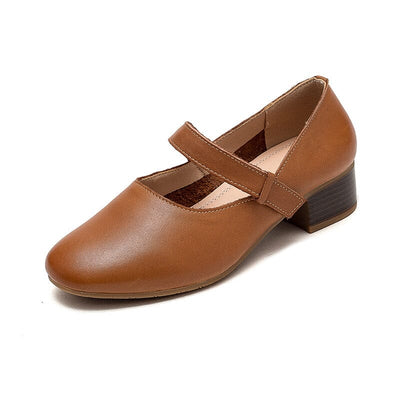 Women Minimalist Leather Low Heel Casual Shoes
