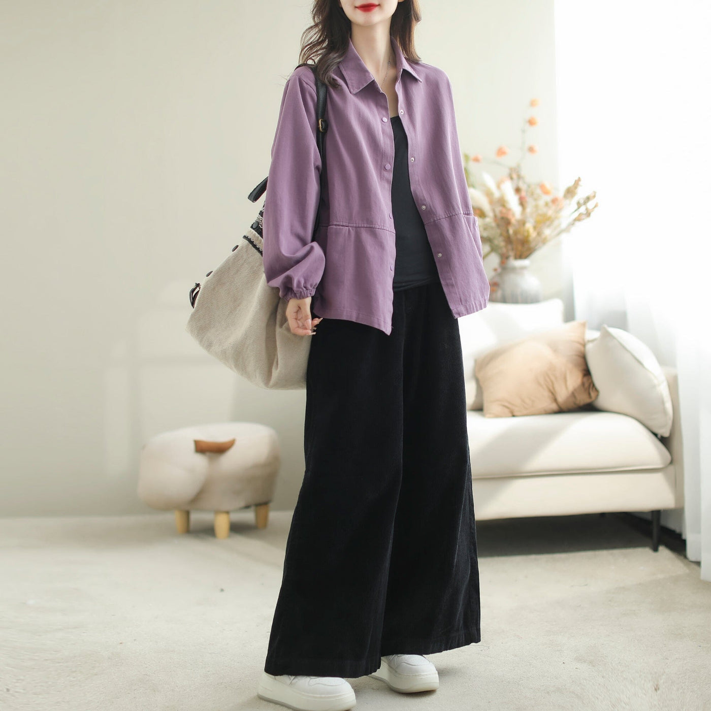 Women Minimalist Loose Casual Fashion Blouse Sep 2023 New Arrival 