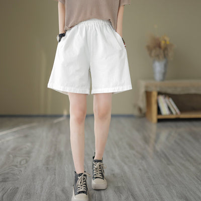 Women Minimalist Loose Cotton Casual Shorts