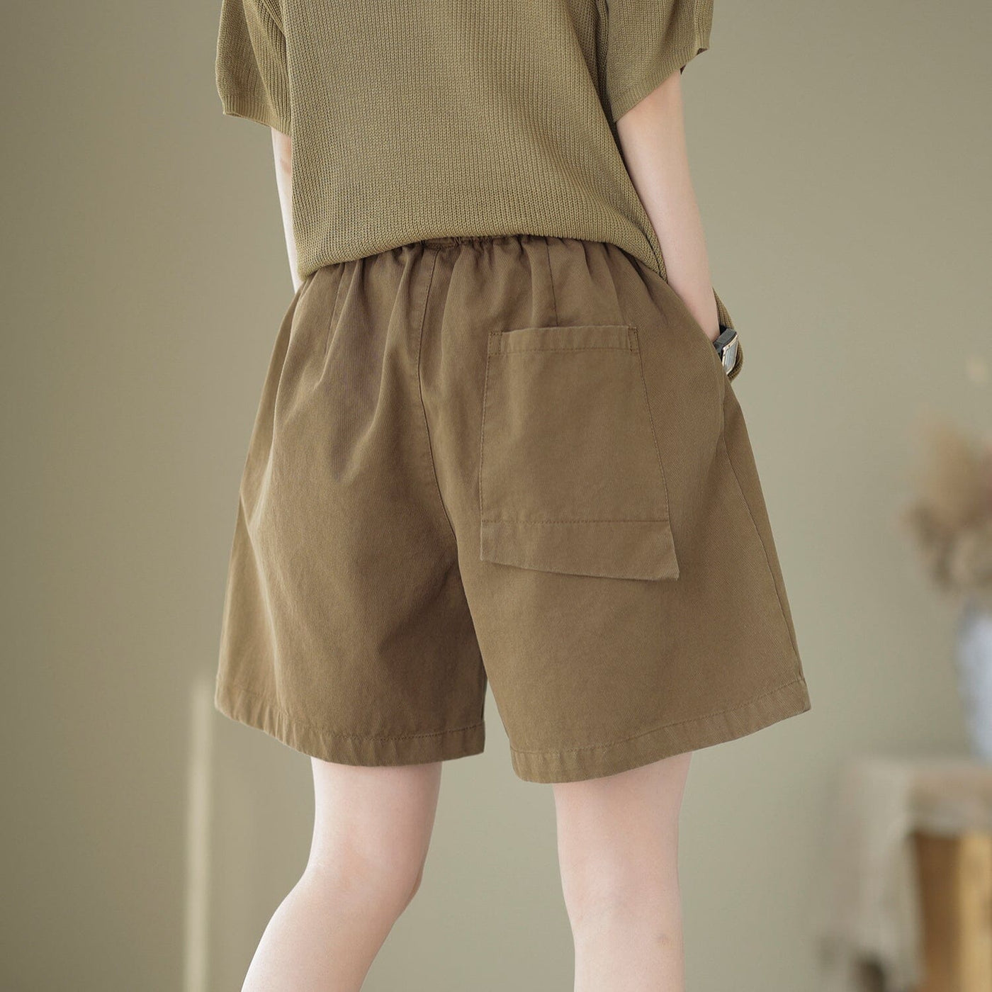 Women Minimalist Loose Cotton Casual Shorts