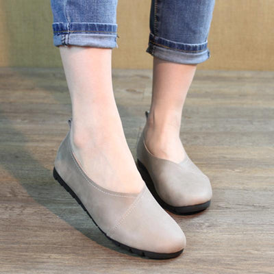 Women Platform Paneled Casual Flat Shoes 2019 May New 35 Light Gray 