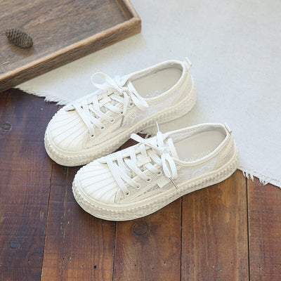 Women Retro Breathable Lace Summer Casual Shoes Jun 2023 New Arrival 