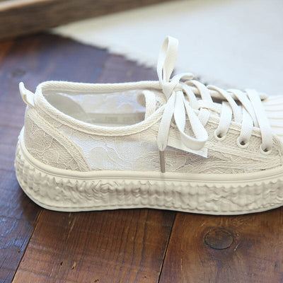 Women Retro Breathable Lace Summer Casual Shoes Jun 2023 New Arrival 