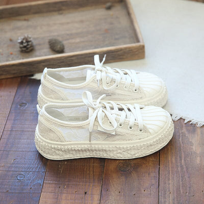 Women Retro Breathable Lace Summer Casual Shoes