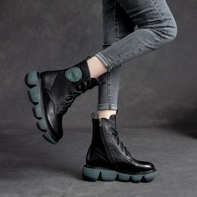 Women Retro Casual Leather Gear Shaped Boots July 2021 New-Arrival 