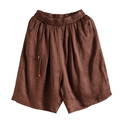 Women Retro Casual Loose Linen Shorts May 2023 New Arrival 