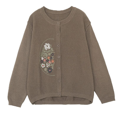 Women Retro Embroidery Casual Loose Cardigan Sep 2023 New Arrival 