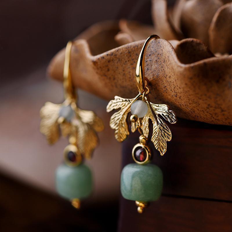 Women Retro Ethnic Gold Plated Earrings Jewelry 