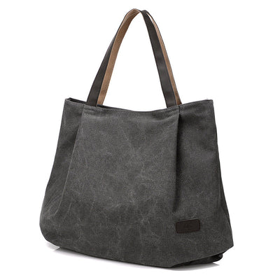 Women Retro Fashion Style Canvas Shoulder Bag Apr 2022 New Arrival Gray 