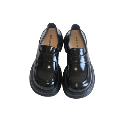 Women Retro Glossy Leather Autumn Casual Shoes Aug 2022 New Arrival 