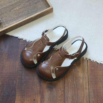 Women Retro Hollow Summer Flat Casual Sandals