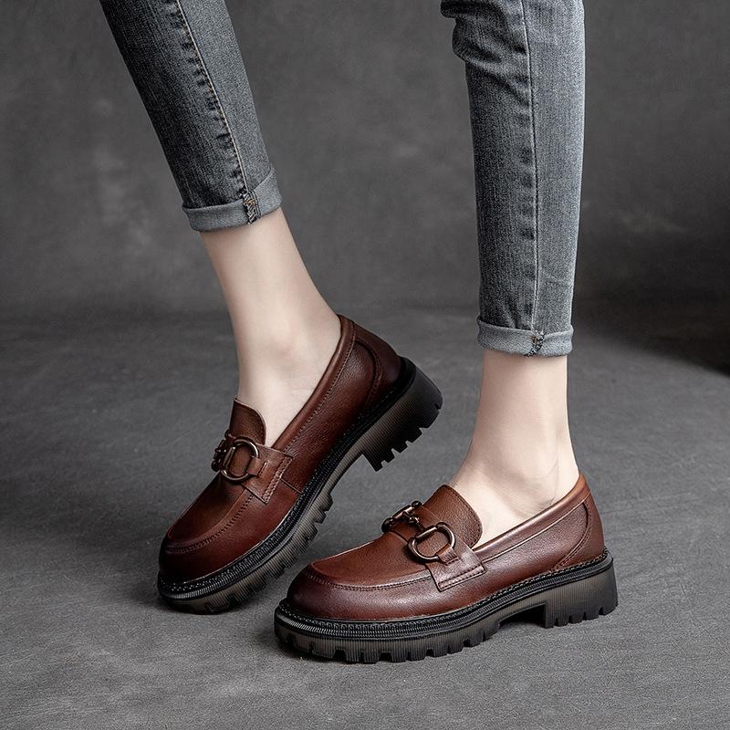 Women Retro Leather Marten Casual Shoes