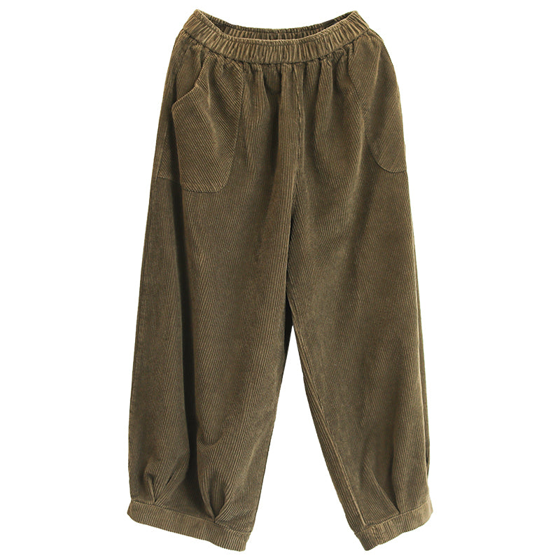 Women Retro Loose Corduroy Bloomers Sep 2022 New Arrival 
