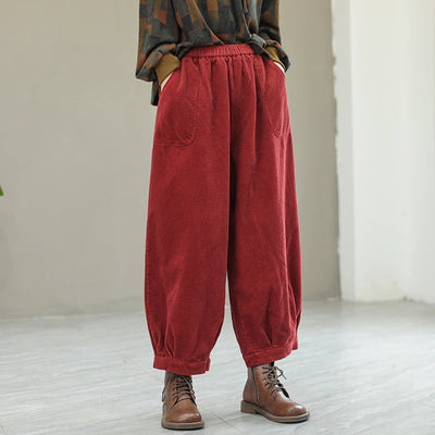Women Retro Loose Corduroy Bloomers Sep 2022 New Arrival 