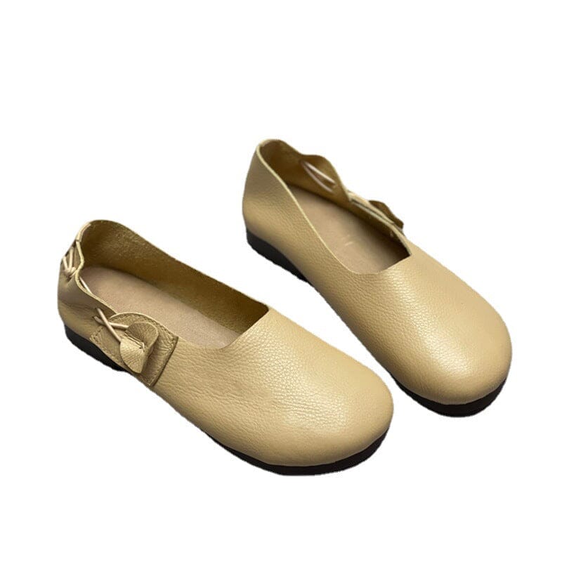 Women Retro Mimalist Soft Leather Flat Casual Shoes