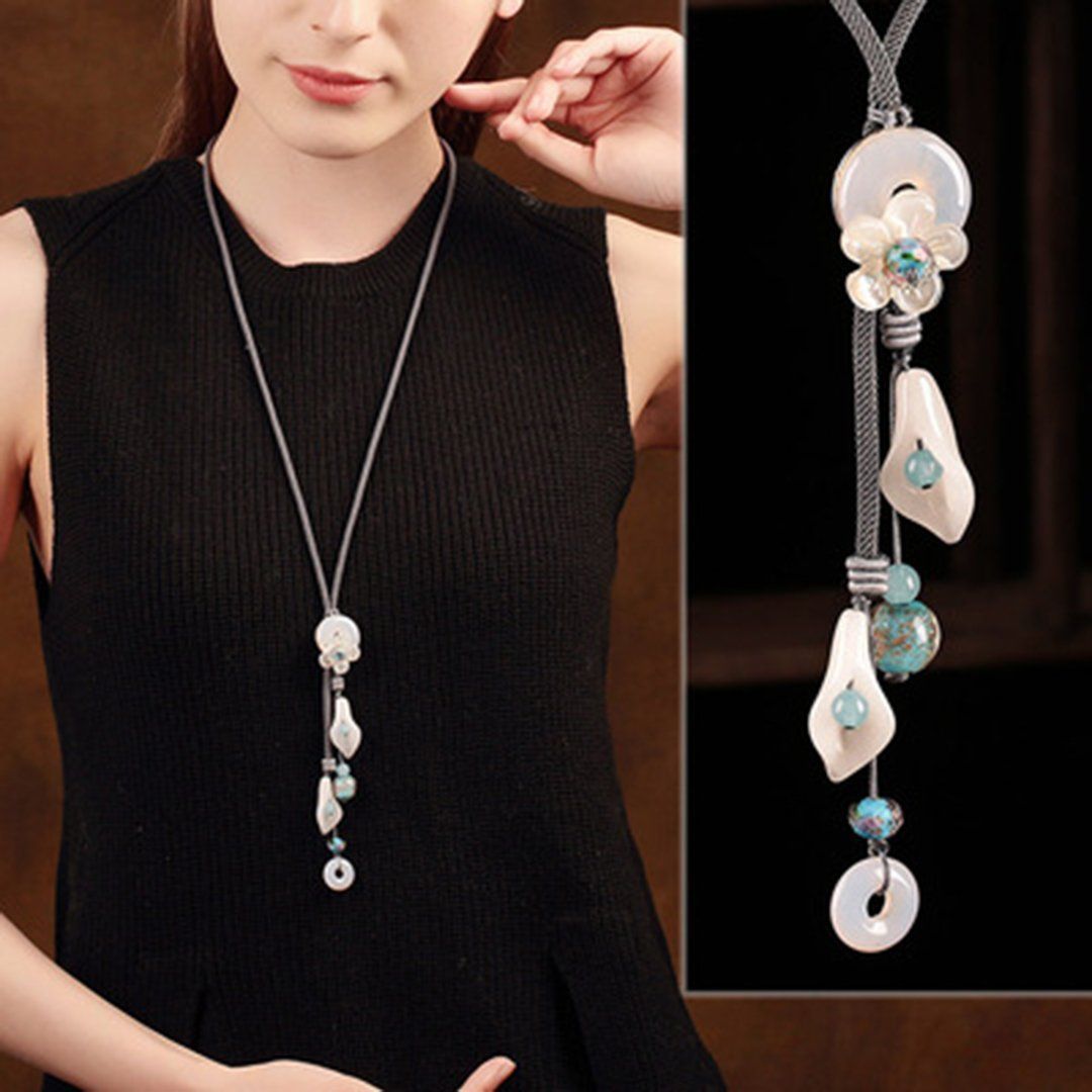 Women Retro Ornament Chain Simple Pendant Accessories Necklace ACCESSORIES E 