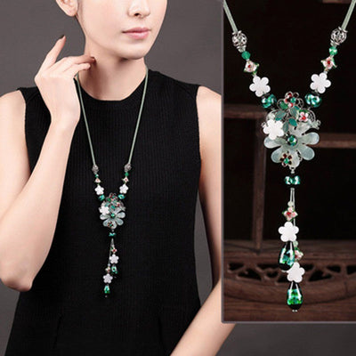 Women Retro Ornament Chain Simple Pendant Accessories Necklace ACCESSORIES I 