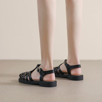 Women Retro Plaited Leather Summer Sandals