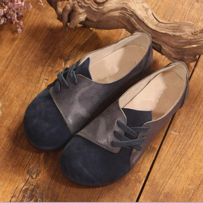 Women Retro Sewing Lace Up Paneled Casual Flat Shoes 2019 May New 
