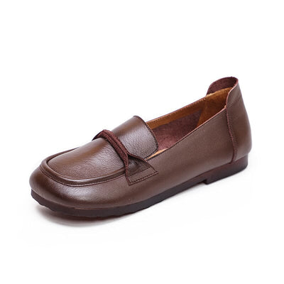 Women Retro Soft Leather Casual Flat Loafers