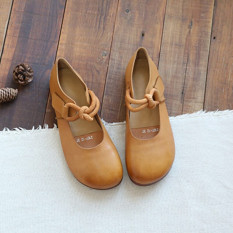 Women Retro Soft Leather Flat Casual Shoes
